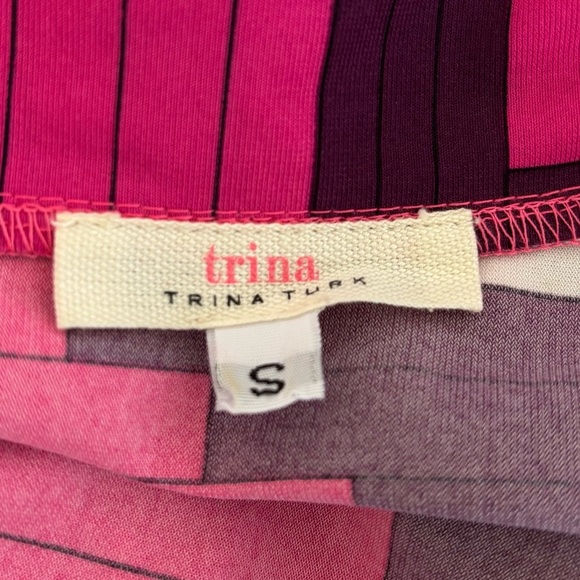 Trina Turk Catina Multicolor Cut Out Cold Shoulder Sleeve Low Back Dress Size S - Picture 7 of 11